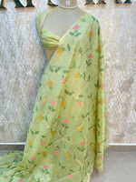 Pista Green Cotton Jamdani Saree 80
