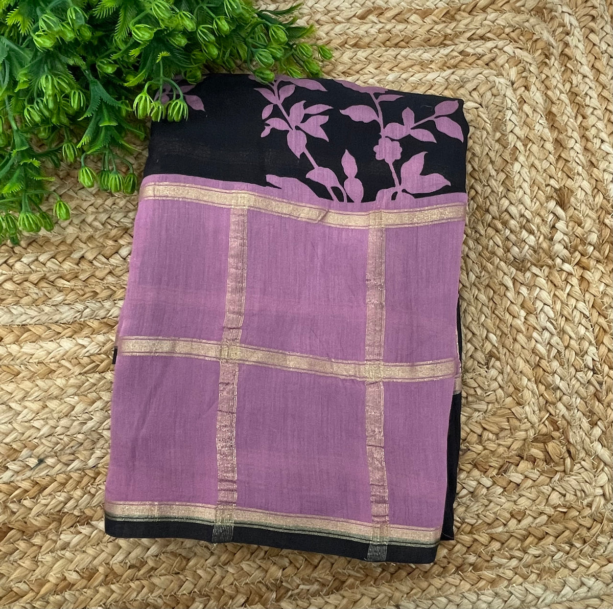 Lilac Assam Silk Saree 23
