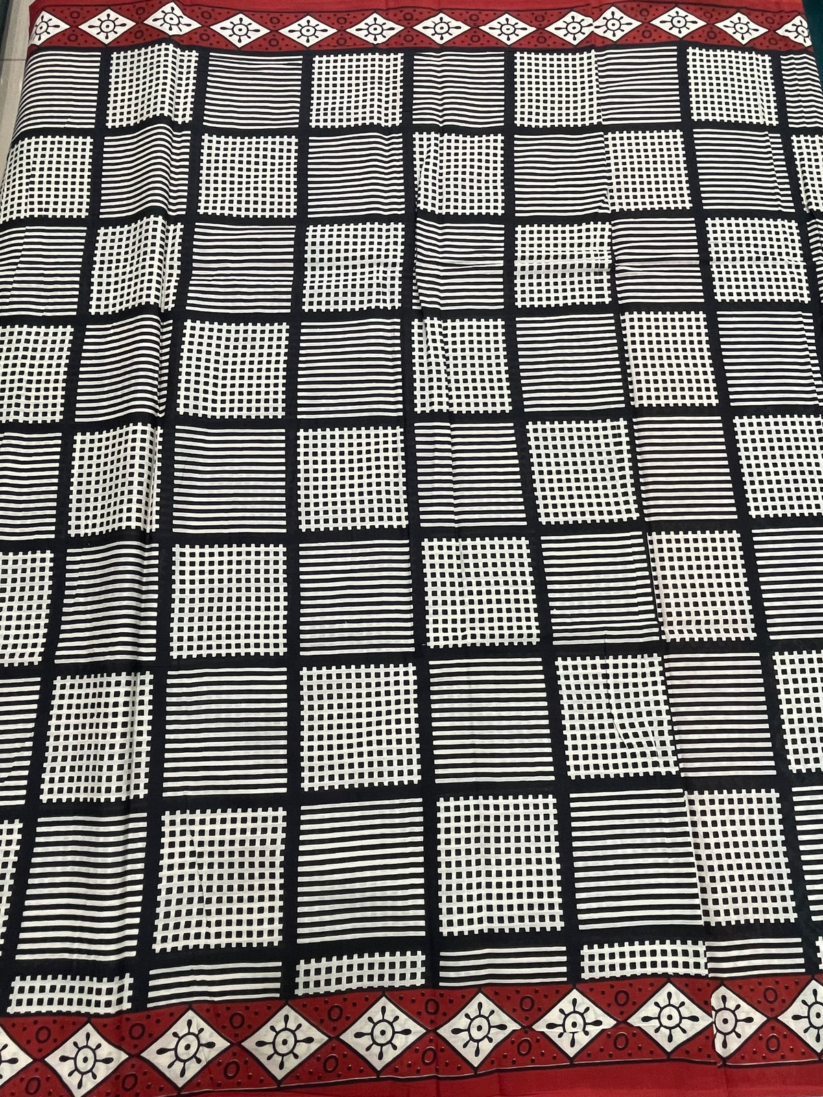Black Pure Cotton Handblom Saree