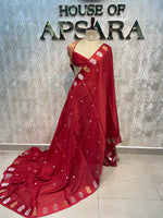 Rust Orange Crepe Kota Checks Saree 66