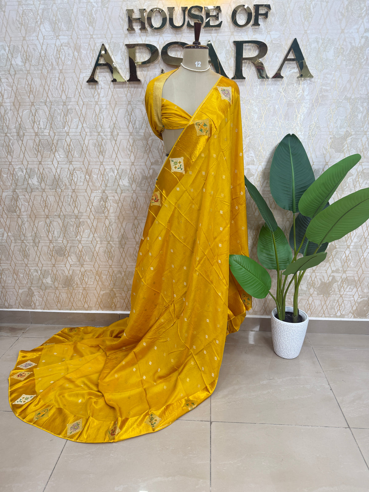 Yellow Soft Crepe Saree 91