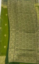 Green Brown n Orange Semi Silk Saree 25