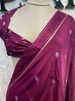Wine Chinnon Crepe Saree 44