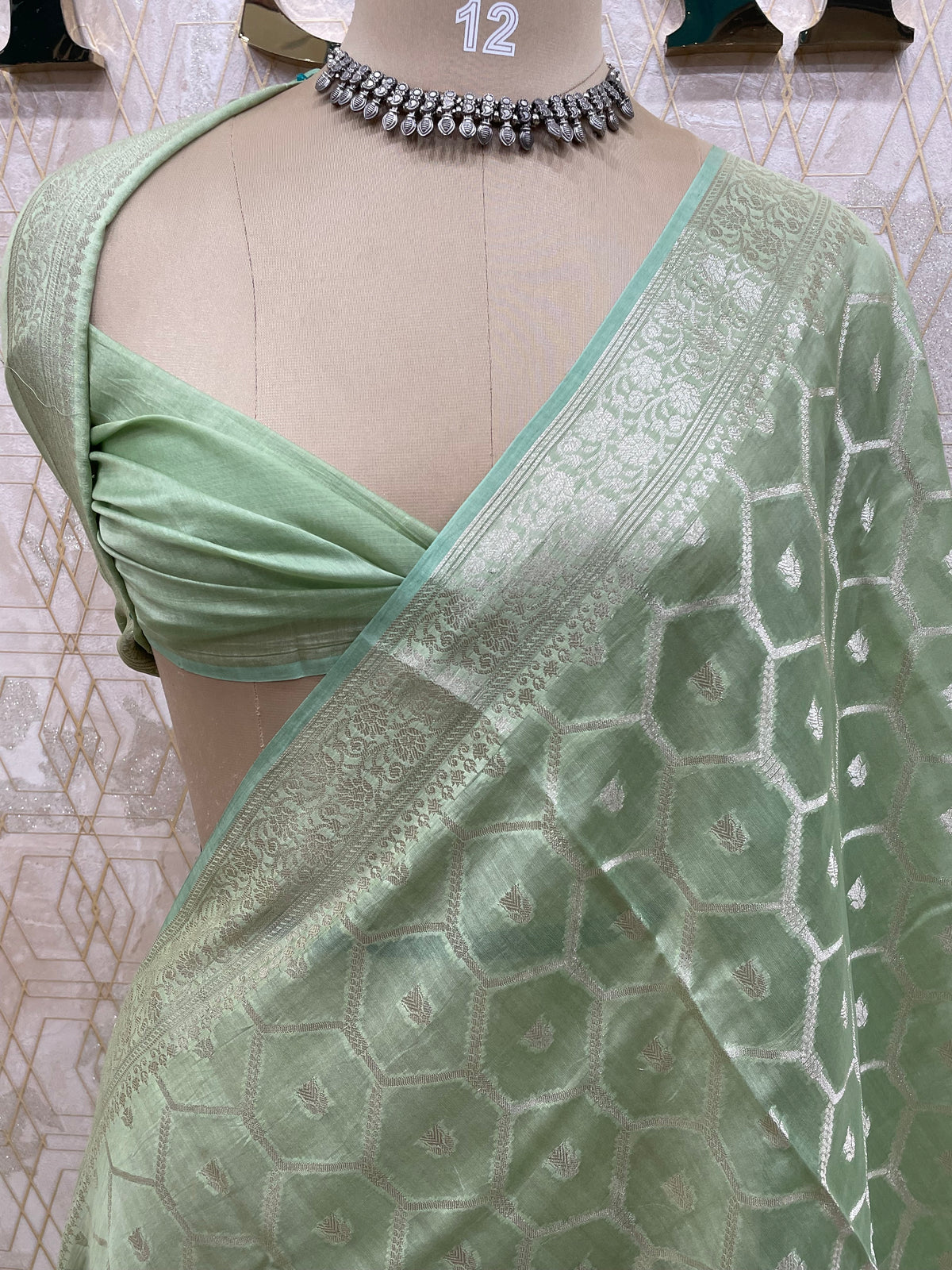 Pista Green Georgette Saree 26
