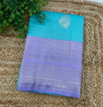 Sea Blue n Lavender Semi Silk Saree 42