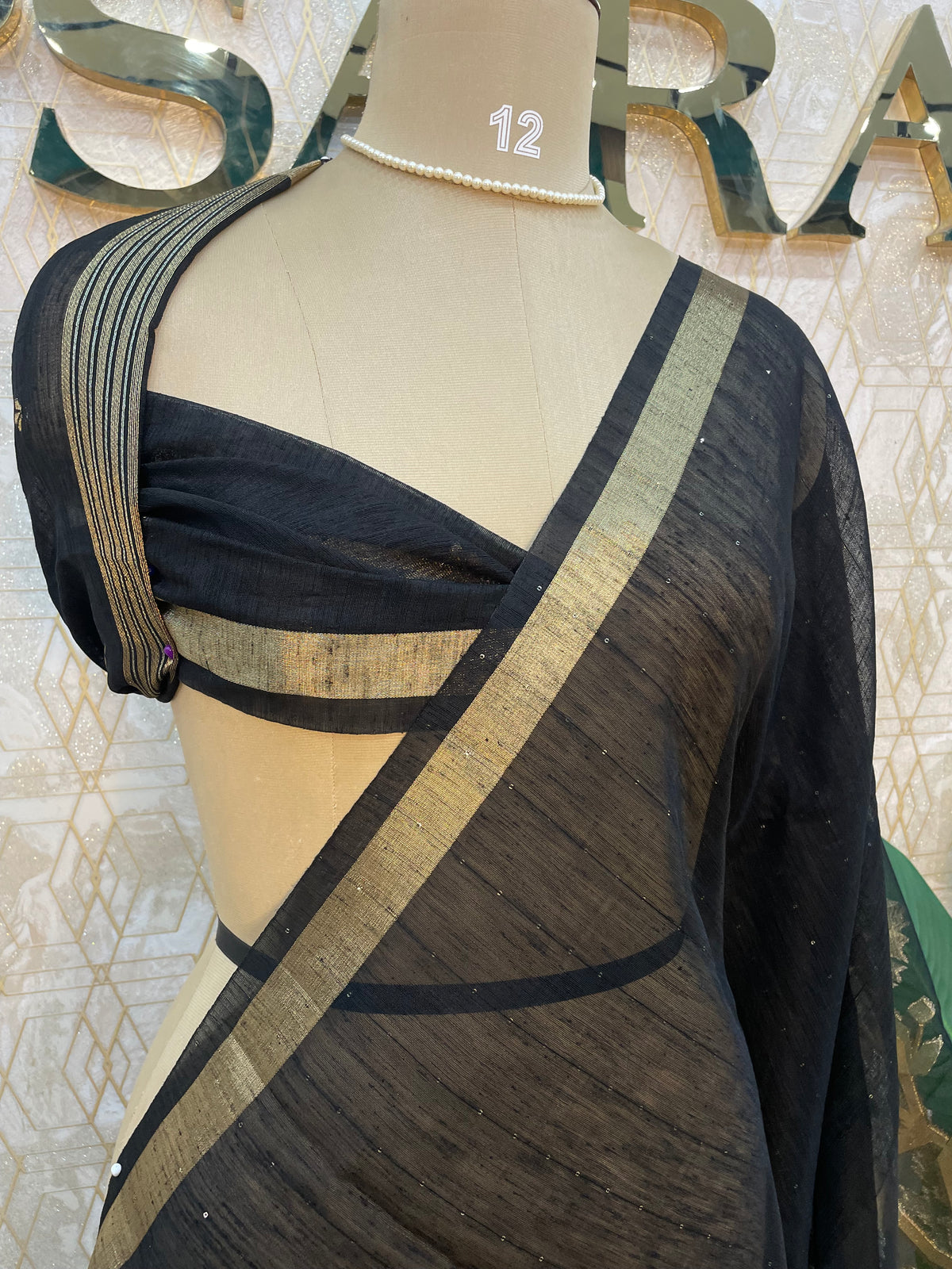 Black Jute Lenin Saree 72