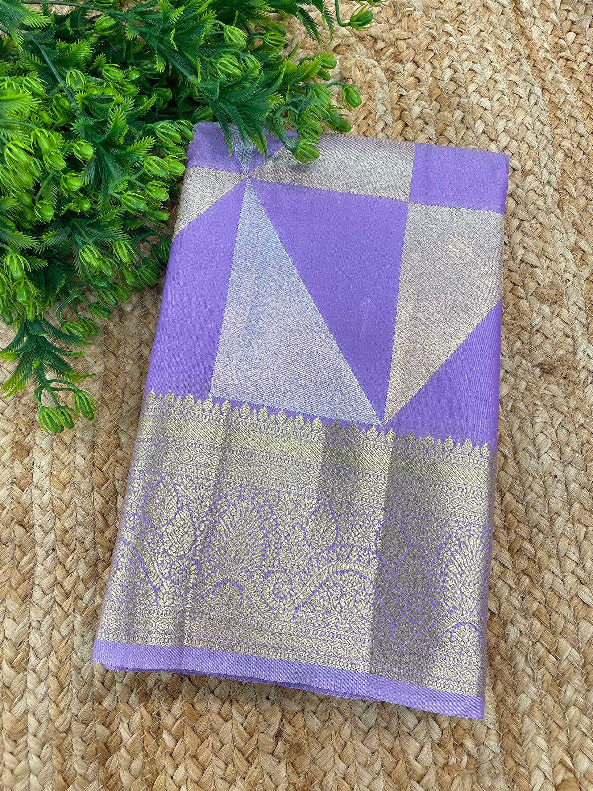 Lavender Semi Kanchi Tissue Saree 15