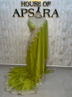 Green Handwork Stitched Blouse Designer Party Saree 55