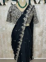 Black Handwork Stitched Blouse Read To Ware Saree 55