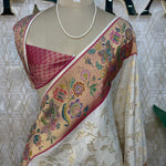 Gold Blue Banarasi Chiniya Silk Saree 320