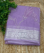 Lavender Organza Embroidery Designer Saree 20