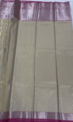 Gold n Pink Brocade Semi Kanchi Tissue Saree