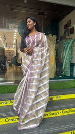Lilac Tissue Stripes Saree 29