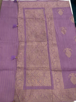 Lavender Tussur Crepe Zari Work Saree 21