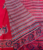 Red Dola Silk Ajrakh Print Saree 18