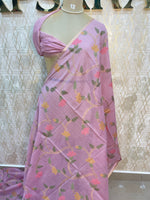 Pink Cotton Jamdani Saree 80