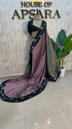 Maroon n Black Semi Silk Saree 95