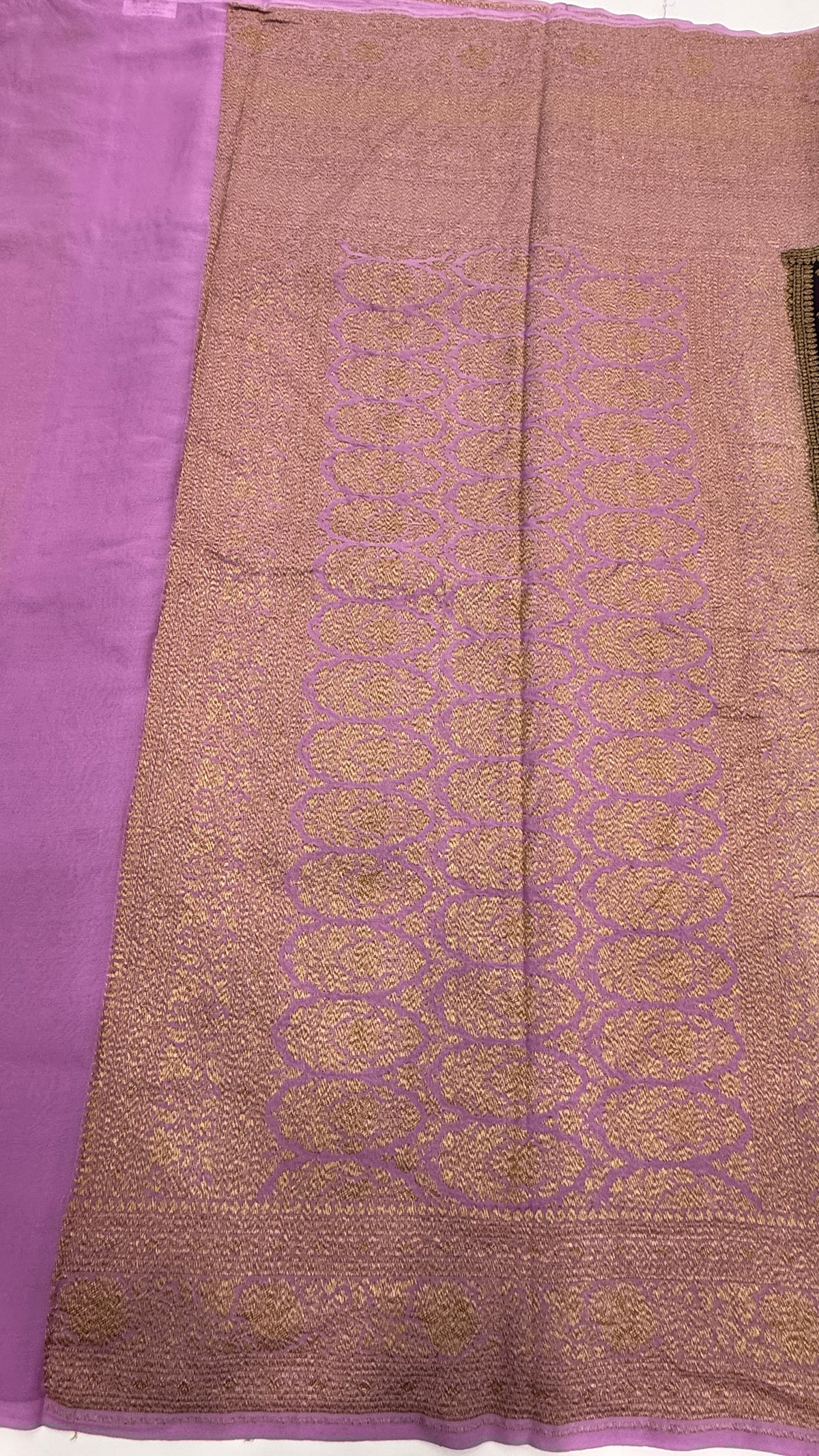 Black n Lailac Pure Khadi Georgette Saree 04