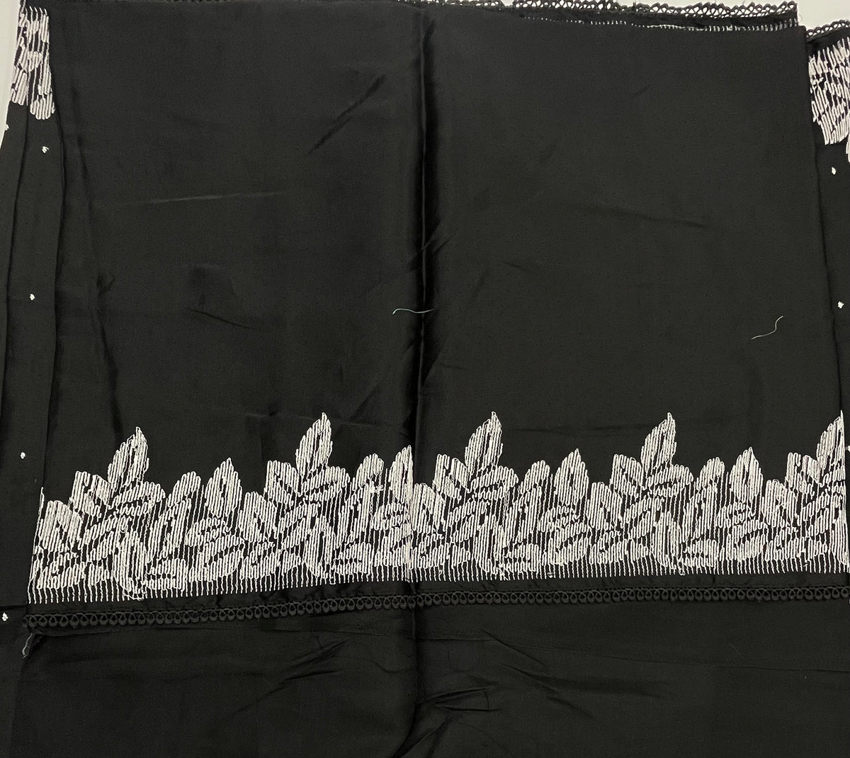Black Soft Tussur Embroidery Saree 21