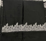 Black Soft Tussur Embroidery Saree 21