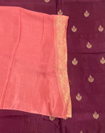 Wine n Peach Semi Silk Saree 25