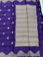 Purple Satin Mashru Kota Check’s Fusion Saree 31