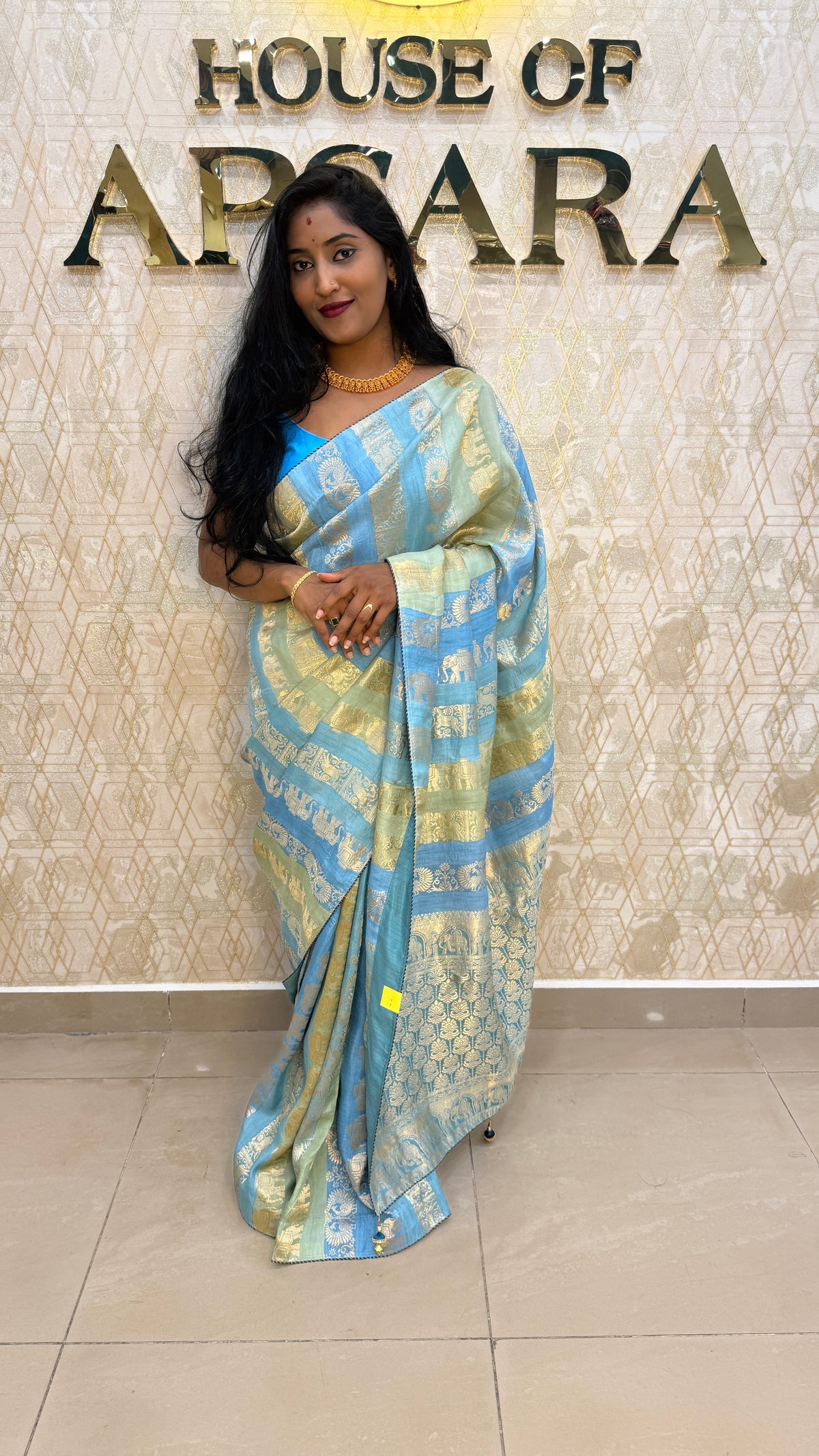 Blue Banarasi Tussar Saree 83
