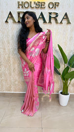Pink Tissue Crepe Half n Half Saree 93