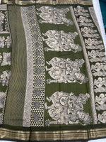 Mehendi Green Pure Mangalgiri Cotton Silk Saree 13
