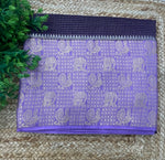 Purple n Lilac Checks Cotton Silk Saree 13