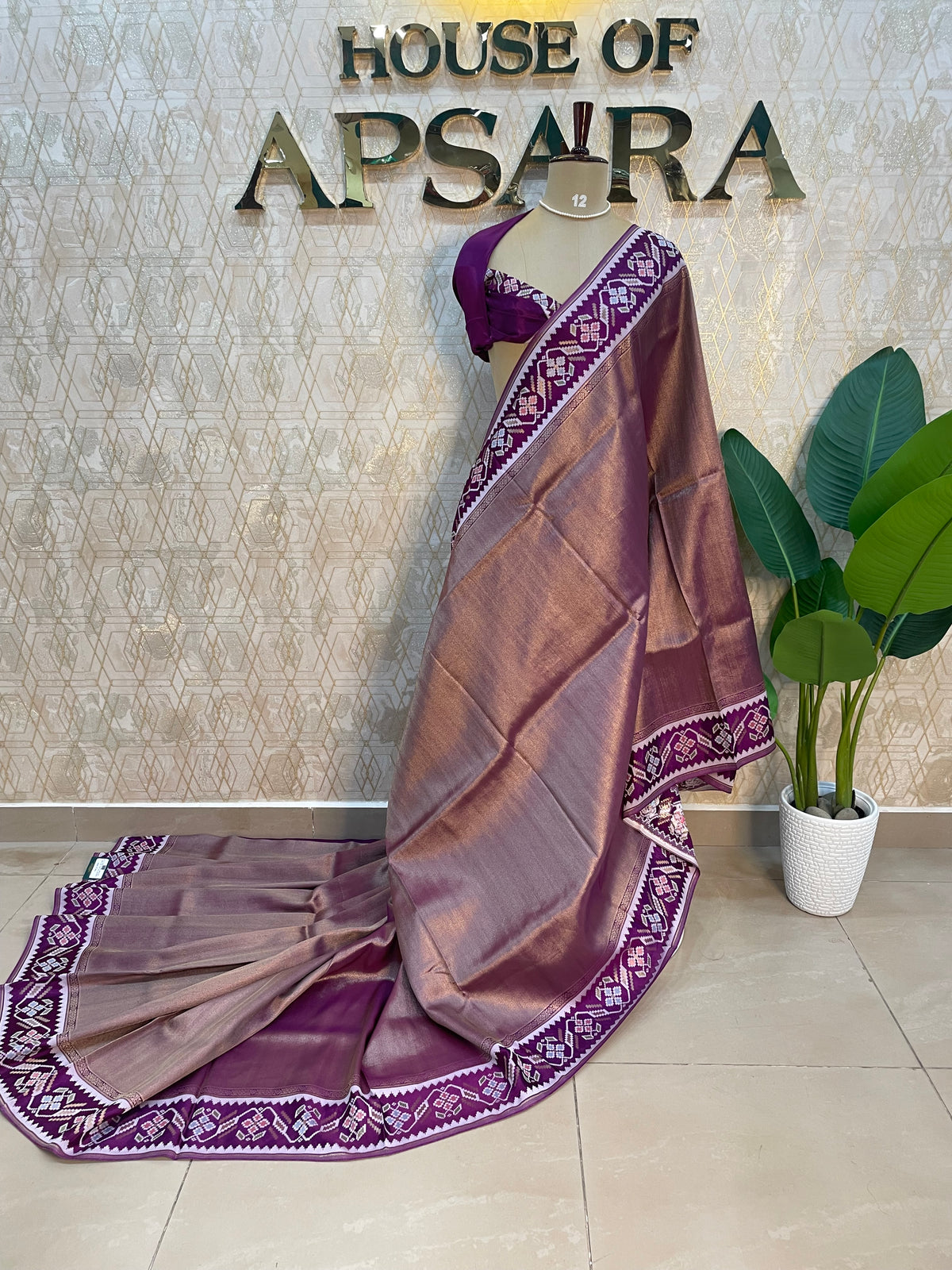 Purple Banarasi Soft Tissue Saree 200