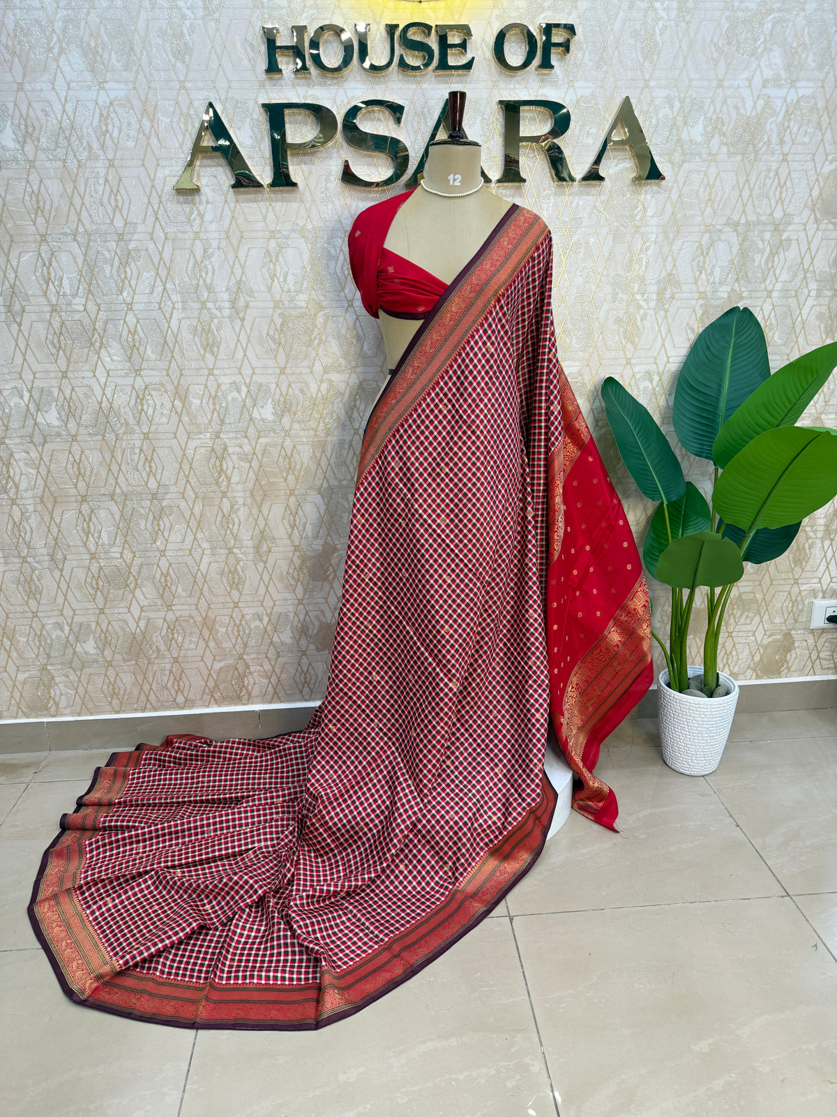 Maroon n Red Soft Silk Vintage Saree 300