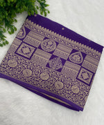 Purple Satin Mashru Silk Saree 07