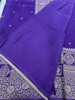 Purple Satin Mashru Silk Saree 07