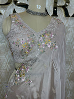 Beige Handwork Stitched Blouse Designer Party Saree 55
