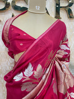 Rani Pink Tissue Crepe Half n Half Saree 93
