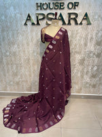 Wine Crepe Kota Checks Saree 66