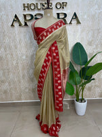 Gold n Red Banarasi Soft Tissue Saree 313
