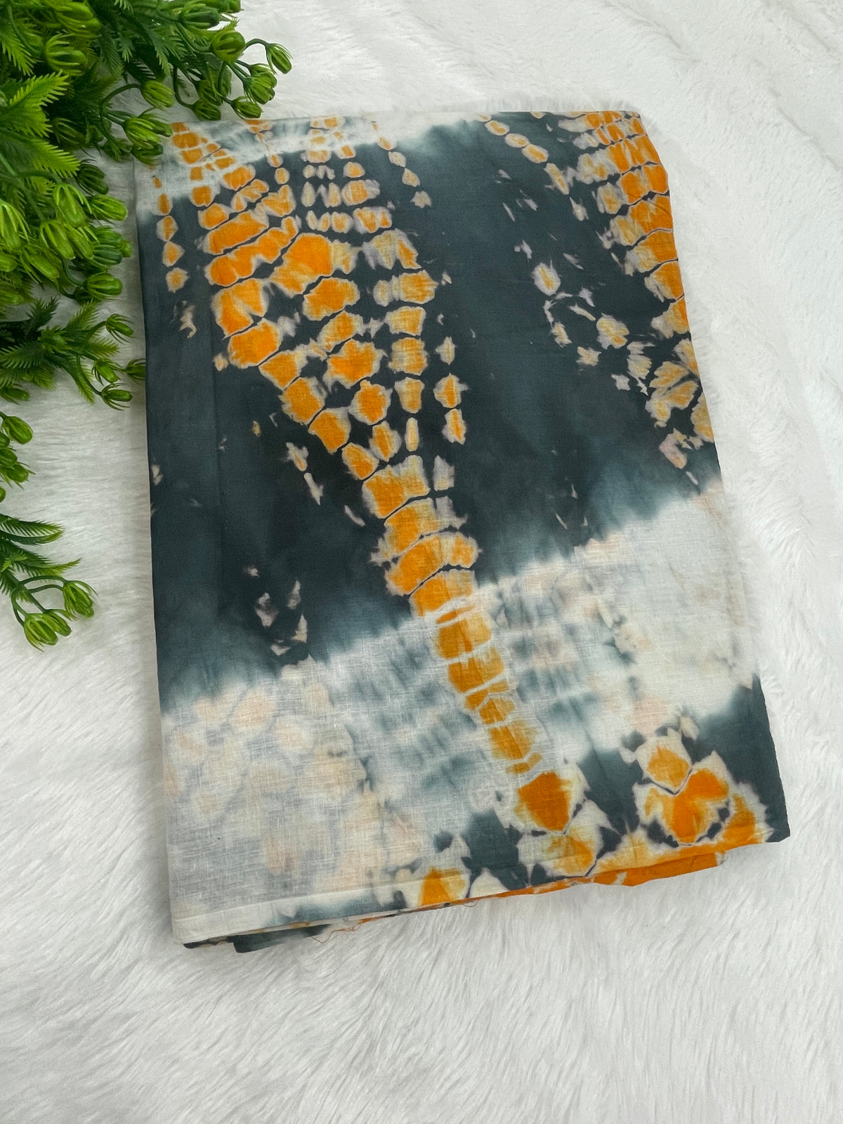Grey n Yellow Pure Cotton Handblom Saree