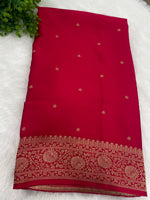 Pink Satin Mashru Silk Saree 07
