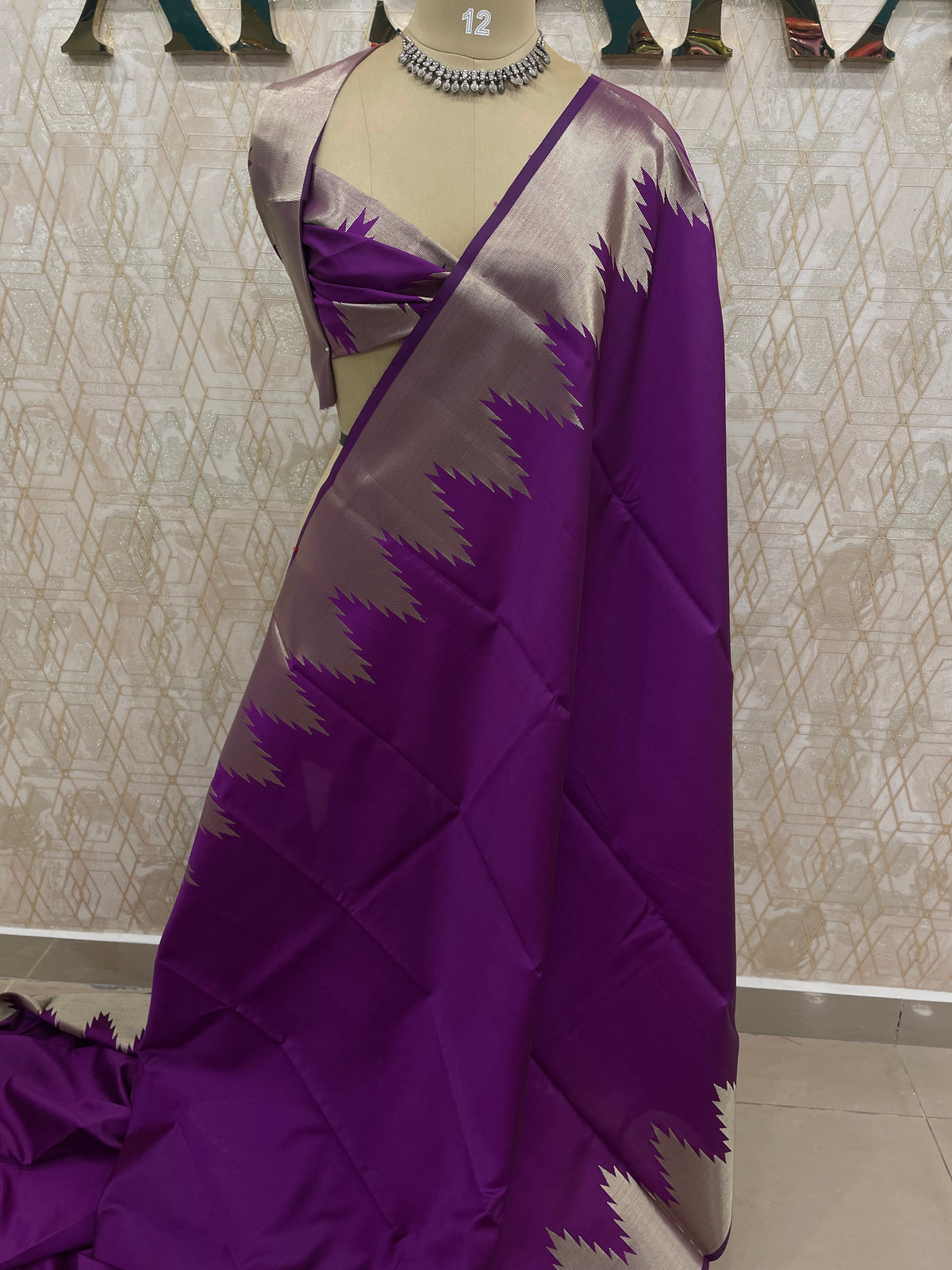 Purple Soft Silk Stripes Saree 48
