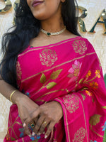 Pink Soft Tussur Floral Saree 63