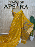 Yellow Pashmina Silk saree 315