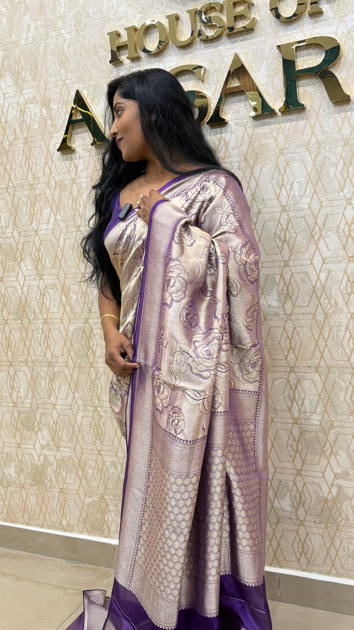 Purple Banarasi Soft Tissue Saree 30