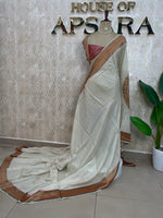Gold Tussar pashmina saree 319