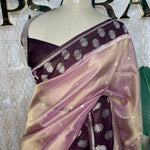 Pink n Maroon Banarasi Soft Tissue Saree 313