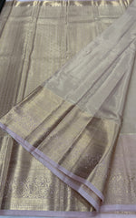 Gold n Pastel Pink Brocade Semi Kanchi Tissue Saree