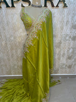 Green Handwork Stitched Blouse Designer Party Saree 55