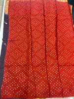 Purple n Orange Checks Cotton Silk Saree 13