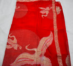 Red Chinnon Crepe Flamingo Saree